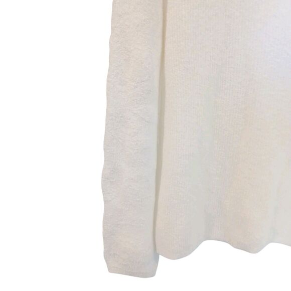 One Grey Day Revolve Ivory Cream Ribbed V-Neck Sweater W/ Floral Sleeves Medium - Picture 4 of 14